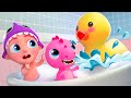 Five Little Ducks | Bath Song with Dino | Funny Bunny - Kids Songs