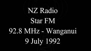 NZ Radio - Star FM - 92.8 MHz - Wanganui - 9 July 1992