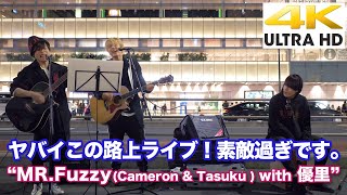 【4K】ヤバイ！この路上ライブ！ 素敵過ぎです。“MR.Fuzzy(Cameron \u0026 Tasuku ) with 優里” 新宿路上ライブ  4K動画