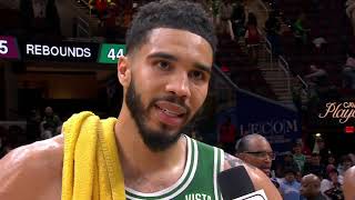 We just wanted to BOUNCE BACK! 🗣️ Jayson Tatum's interview after Game 3 win vs. Cavs | NBA on ESPN