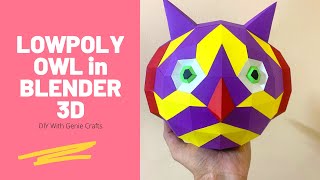 HOW TO MAKE 3D LOWPOLY CARTOON OWL IN BLENDER | BLENDER 3D MODELLING | LOWPOLY TUTORIAL