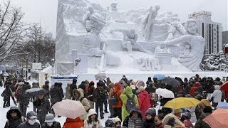 厳寒輝く雪氷芸術さっぽろ雪まつり開幕（2014/02/05）北海道新聞