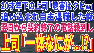 毎日私は喜びを選ぶ【スカッとする話】20才年下の上司「老害、クビw」追い込まれ自主退職した俺。翌日から会社に契約終