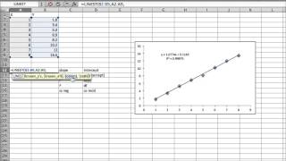 Using LINEST in Excel