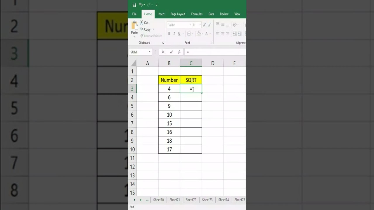 #Shorts Найти квадратный корень в Excel