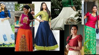 Full skirt /Pattupavada designs for this onam 2021/part 1/Set Saree make over #Fascinated hobbies