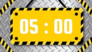 5-Minute Timer | With Chill Rock Instrumental Music & Alarm Bell | Construction Zone Theme 🚧 🖤
