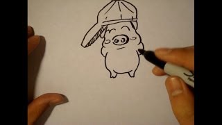 How To Draw A Cartoon Pig| Easy Step By Step Drawing|Cute
