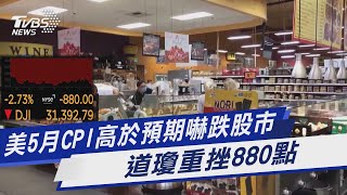 美5月CPI高於預期嚇跌股市 道瓊重挫880點｜TVBS新聞