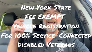 Part 1 - New York State Veteran Fee EXEMPT Vehicle Registration For 100% Service-Connected Disabled