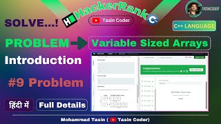 #9 Problem Variable Sized Arrays in C++ | HackerRank problem solving | Tasin Coder #hackerrank