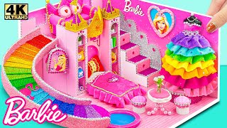 DIY Dream Barbie Castle with Luxury Pink Bedroom, Rainbow Slide Pool, Dress ❤️ DIY Miniature House