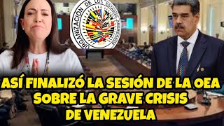 ASÍ FINALIZÓ LA SESIÓN DE LA OEA SOBRE LA GRAVĘ SITUACIÓN EN VENEZUELA