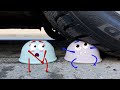 Crushing Crunchy & Soft Things by Car! EXPERIMENT Plastic Bowls vs Car | Doodles Life