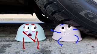 Crushing Crunchy & Soft Things by Car! EXPERIMENT Plastic Bowls vs Car | Doodles Life