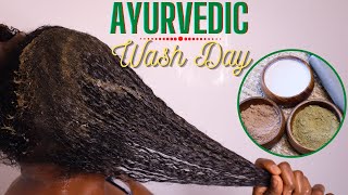 Ayurvedic Wash Day on Type 4 Low Porosity Natural Hair | Prepoo, Shampoo, Condition