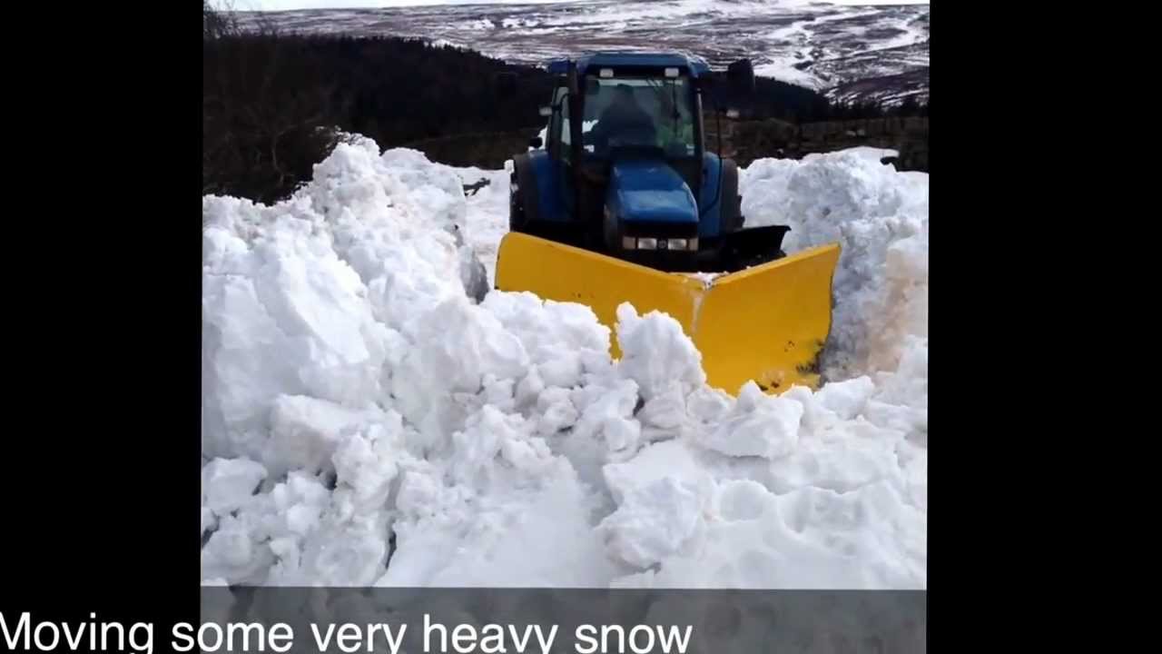 Tractor V Plow In Deep Snow Youtube