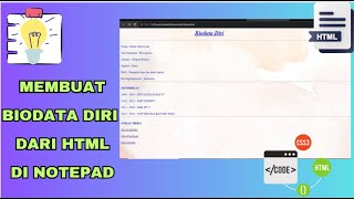 Membuat Biodata Diri dari HTML di Notepad