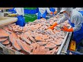 Salmon Cutting Processing Plant, Salmon Miso Soup Making /全台最大鮭魚加工廠, 鮭魚味增湯製作- 台灣海鮮工廠 - Food Factory