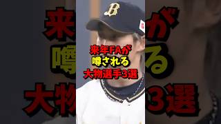 来年FAが噂される大物選手3選#野球 #プロ野球