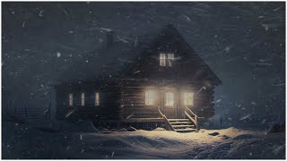 Intense Snowstorm at a Wooden Hut┇Snow Ambience & Wind Sound Effect for Sleep, Study & Relaxation