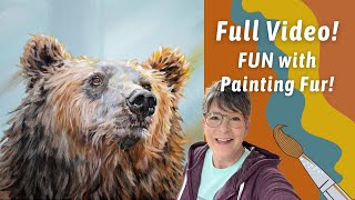 HOW TO Paint Bear FUR! FULL VIDEO! Time-Lapse and Discussion! By: Annie Troe