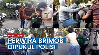 VIRAL Video Diduga Perwira Brimob Dipukul Polisi Berseragam Saat Demo Omnibus Law