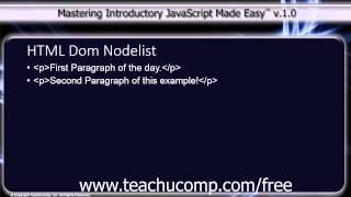JavaScript Training Tutorial HTML DOM Nodelist