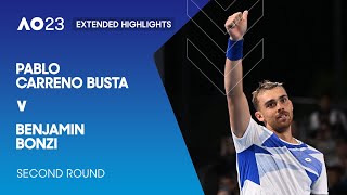 Pablo Carreno Busta v Benjamin Bonzi Extended Highlights | Australian Open 2023 Second Round