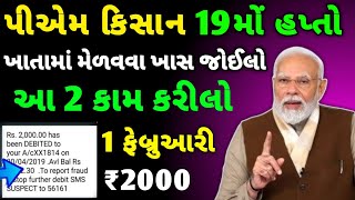 Pm Kisan Yojana | ખેડુતો રૂ.2000 નો 19મો હપ્તો | 1 ફેબ્રુઆરી 2025 પહેલા આટલું કરીલો #gujarat