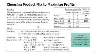 Topic 03 - 05. Choosing Product Mix to Maximize Profit