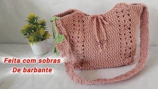 💥vlog de croche fiz uma linda bolsa em crochê apenas com sobras no desafio da @atelieda_amanda