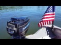 1979 mercury 9.8hp outboard motor on the lake