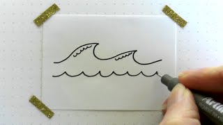 How To Draw Waves | Quick and Easy Bullet Journal Doodle Ideas | zooshii