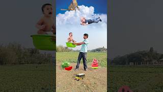 Crying Flying babies catching vs cat \u0026 puppy - Funny magic vfx video 😀