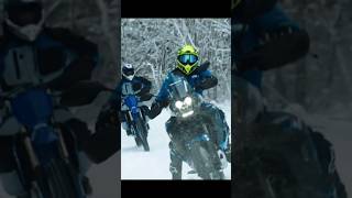 Icy road wit Ténéré world raid, YXZ1000 \u0026 YZ450F #dirtbike #iceracing #snowyroads