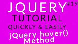 jQuery Tutorial 19 || jQuery hover() Method || Ujjwal Technical Tips