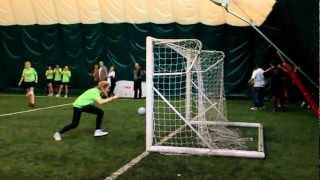 female handball goalkeeper fail
