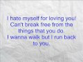 I hate Myself for loving you w/ lyrics