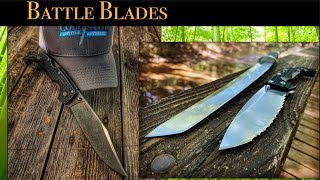 Cold steel XL Plain Edge Clip Point Voyager v.s. Tom Veff Designed Serrated XL Drop Voyager