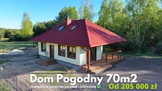 Dom 64m2  za 205 000 zł - projekt Pogodny drewniany z domekidom.com