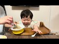 🌈 むぎちゃん、ばあば特製巨大ハンバーグでお腹いっぱい！（1y5m4d no.11）