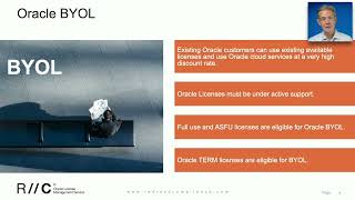 Oracle BYOL - which licenses eligble for Oracle Cloud ?