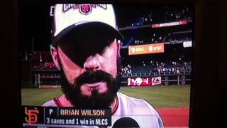 Brian Wilson's message to SF Giants fans after clinching the 2010 NL Championship