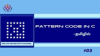 Pattern code in C - Hollow Square Pattern with Diagonal