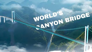 WORLD'S CANYON ACCESS BRIDGE 2025 || HUAJIANG CANYON BRIDGE #engineering #bridge #construction