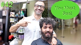 Crazy Haircut Transformation ✔︎ Beard \u0026 Men's Hairstyle in Dubai