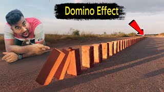 ইট দিয়ে তৈরি করলাম চেইন বিক্রিয়া | Domino Effect in Real Life with Bricks