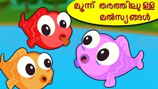 മൂന്ന് തരത്തിലുള്ള മൽസ്യങ്ങൾ | Three Little Fishes story | Malayalam Moral Stories