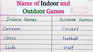 Name of Outdoor and Indoor games || Indoor & Outdoor game list ||